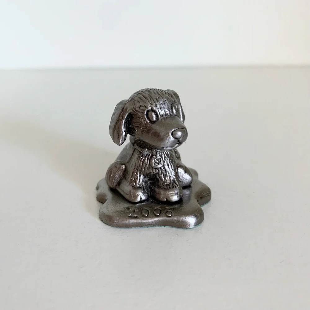 Vintage Girl Scout puppy solid metal statuette